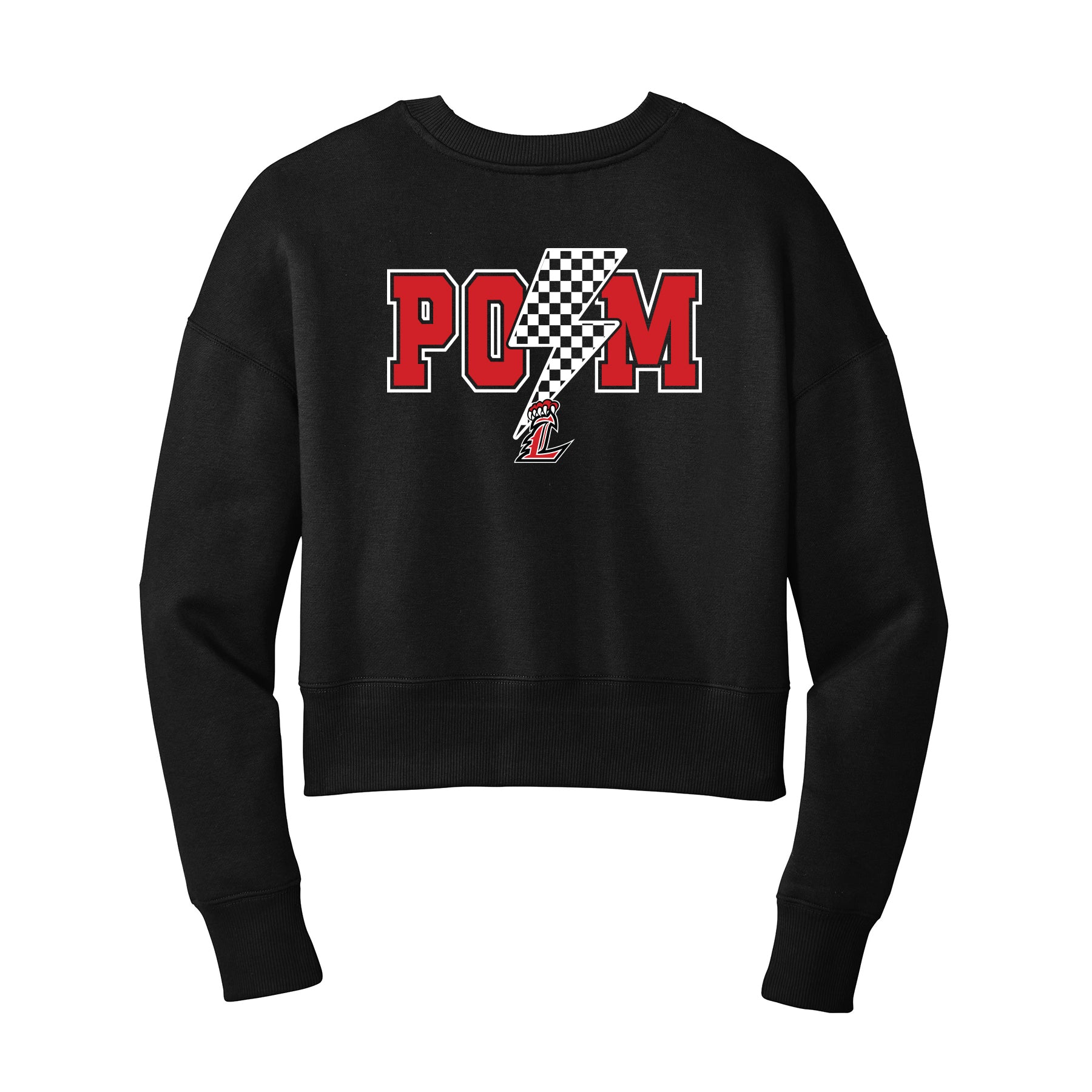 Liberty Pom Lighting Bolt Cropped Crewneck Sweatshirt