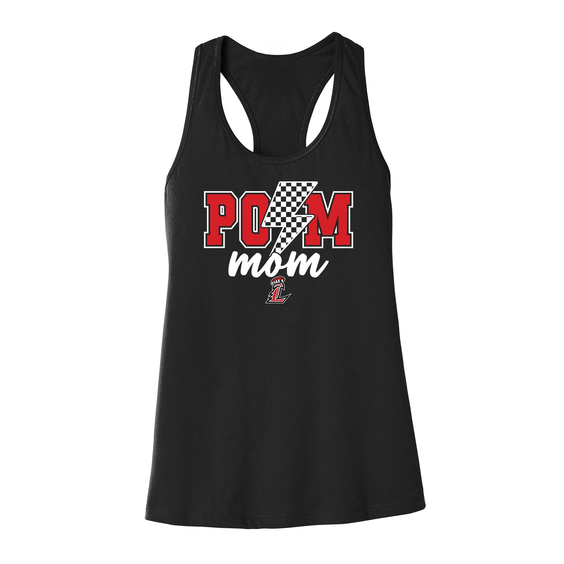 Liberty Lions Pom Mom Lighting Bolt Racerback Tank
