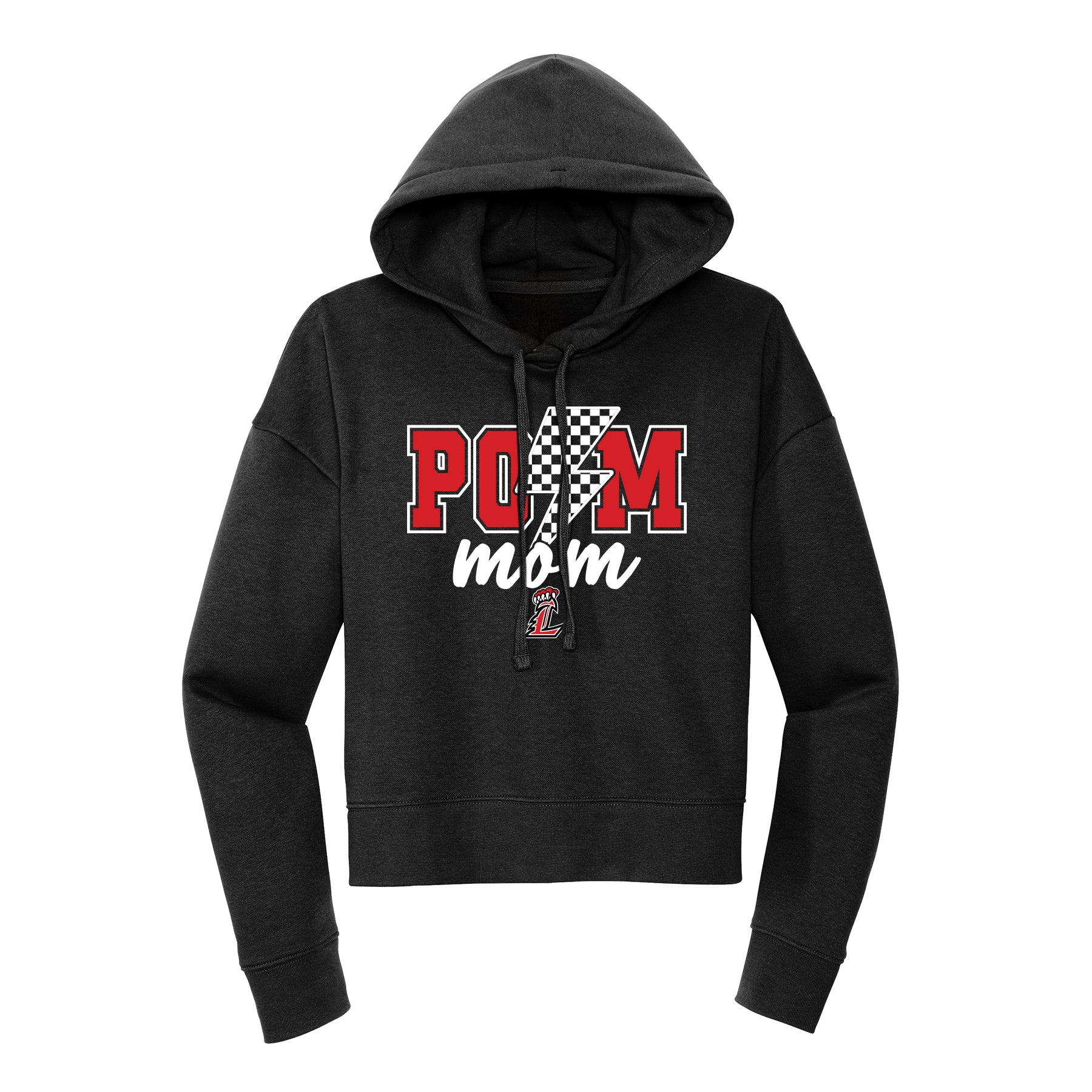 Liberty Lions Pom Mom Lighting Bolt Cropped Hoodie