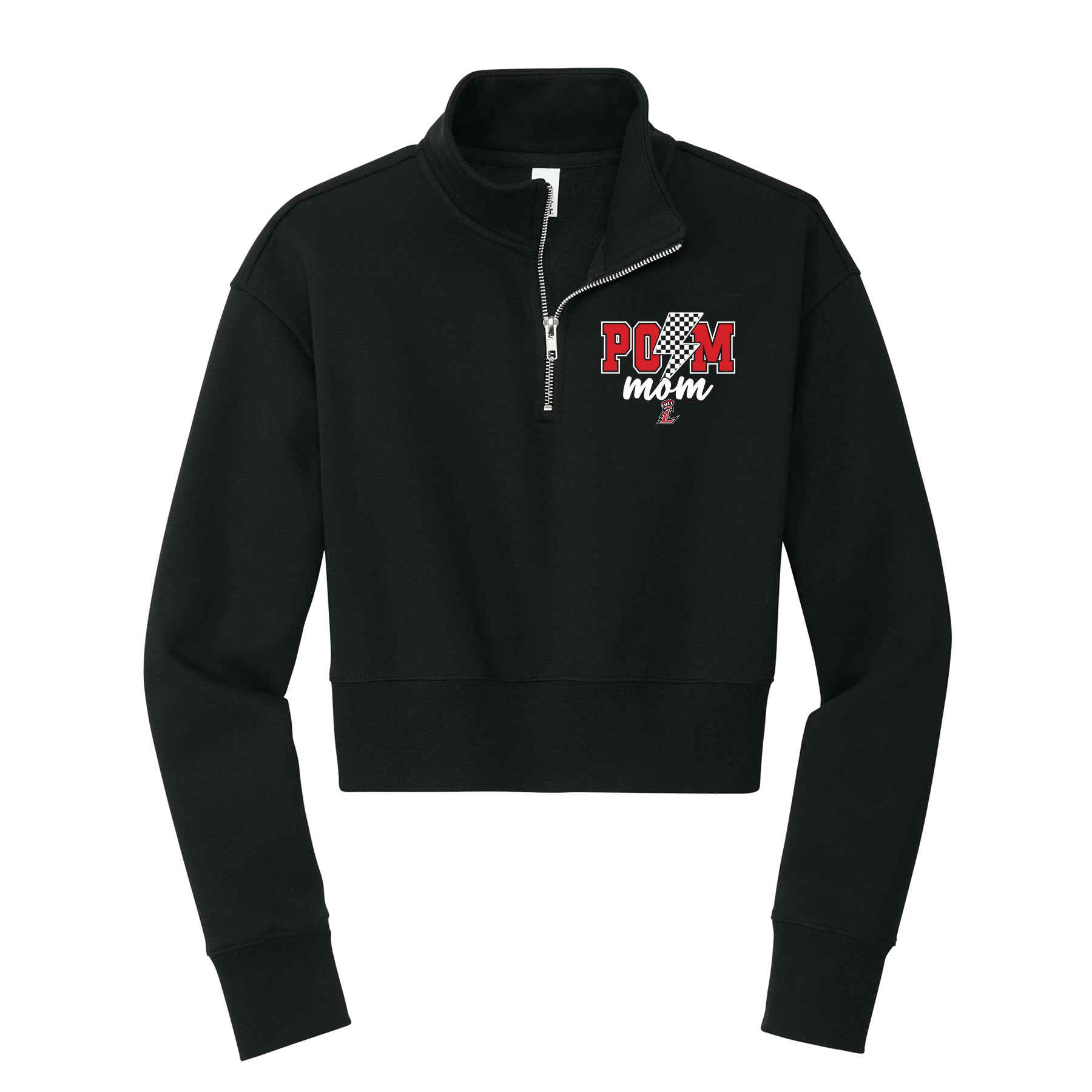 Liberty Lions Pom Mom Lighting Bolt Cropped 1/4 Zip Fleece