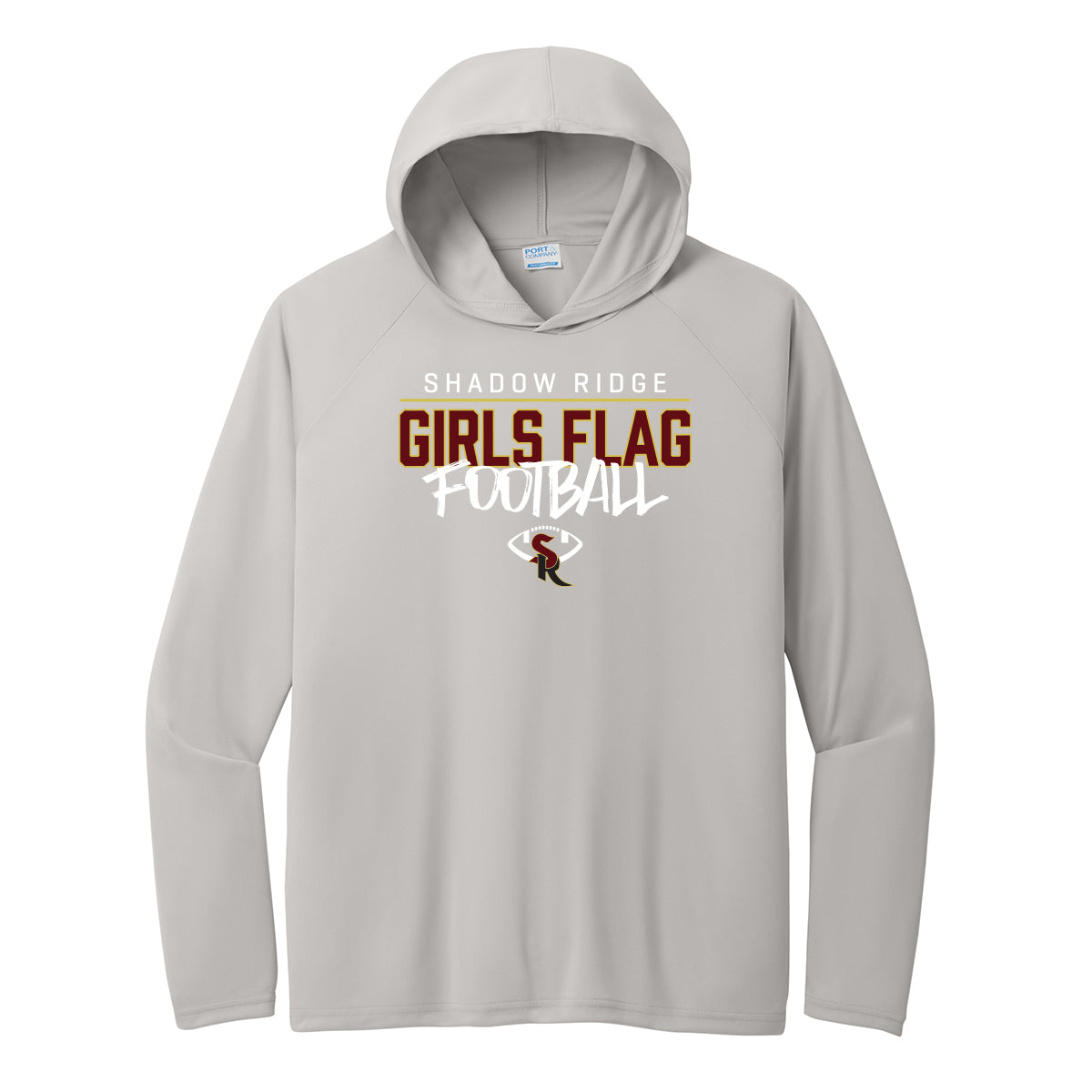SR Flag Football Practice Performance Hooded Long Sleeve Tee