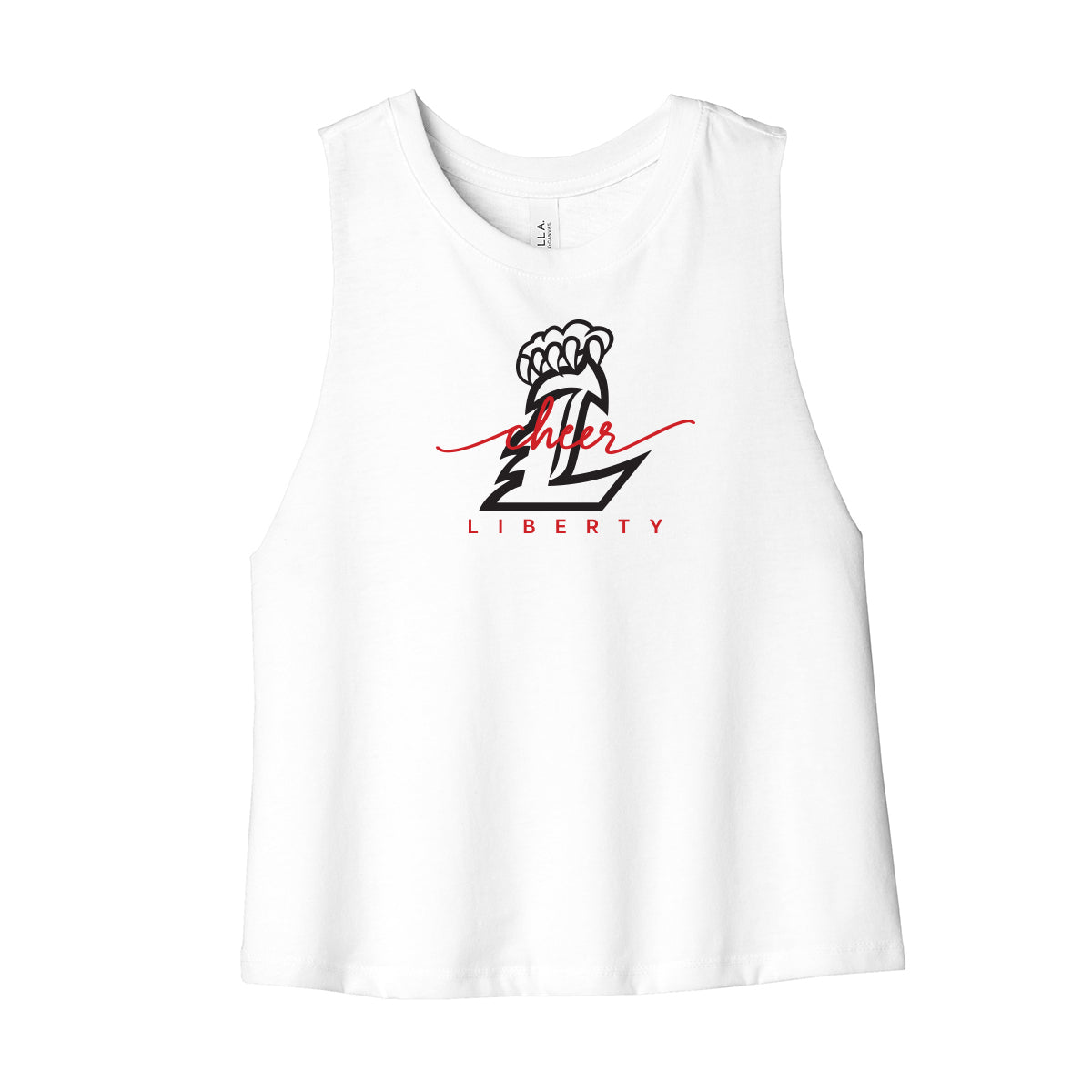 Liberty L Cheer Cropped Racerback Tank