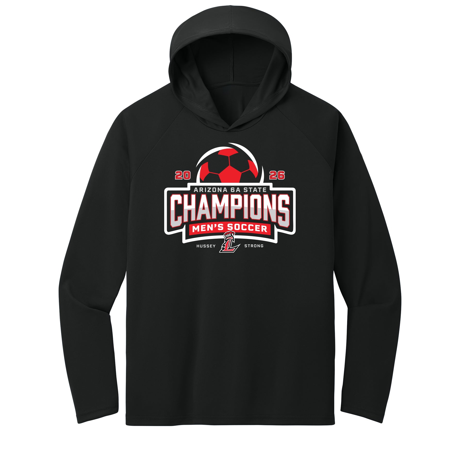 2026 Liberty Men's Soccer State Champs Performance Hooded Long Sleeve