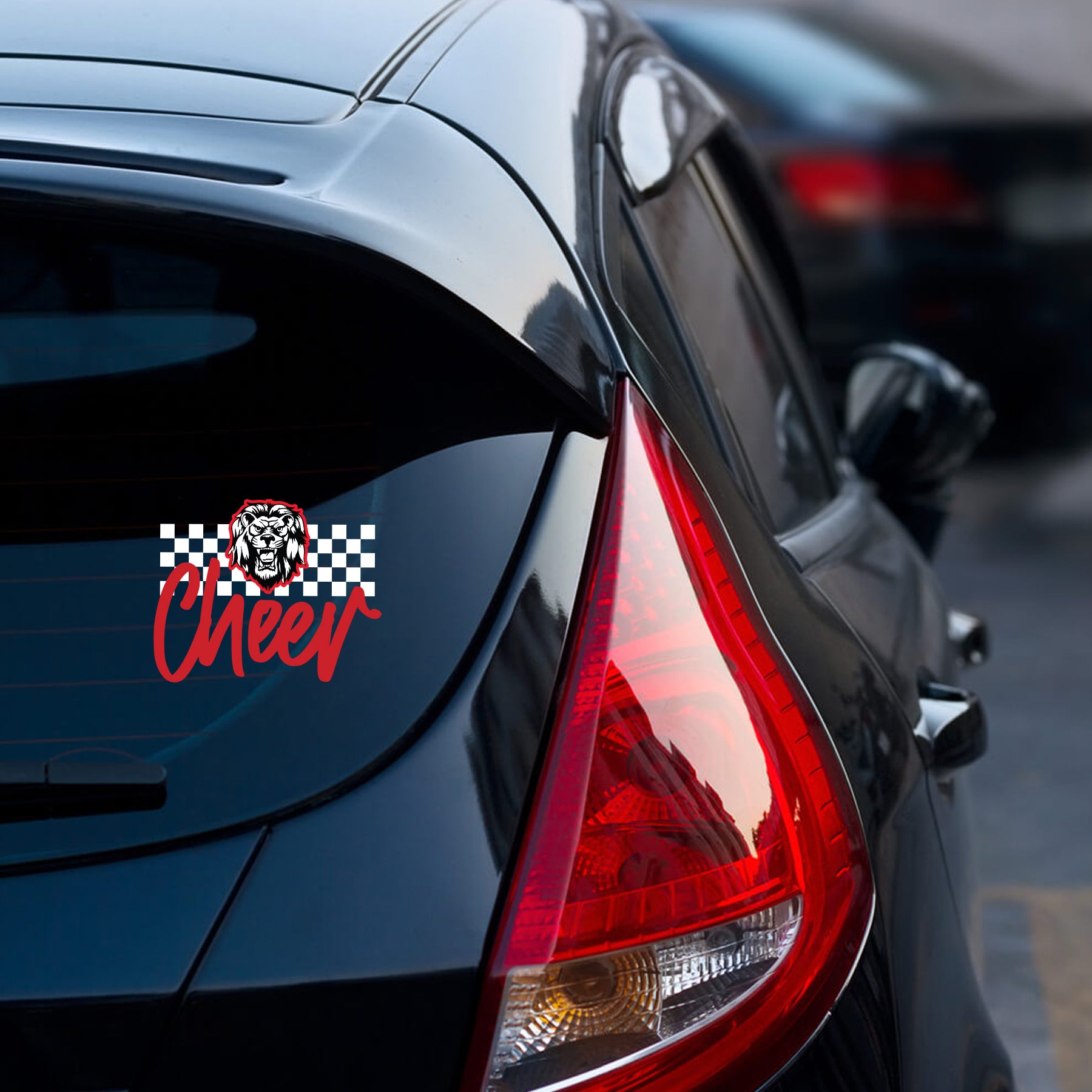 Checkered Liberty Cheer Sticker