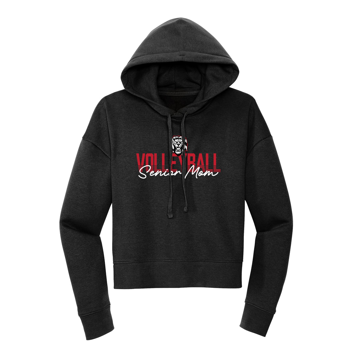 Lions Senior Volleyball Mom Cropped Hoodie