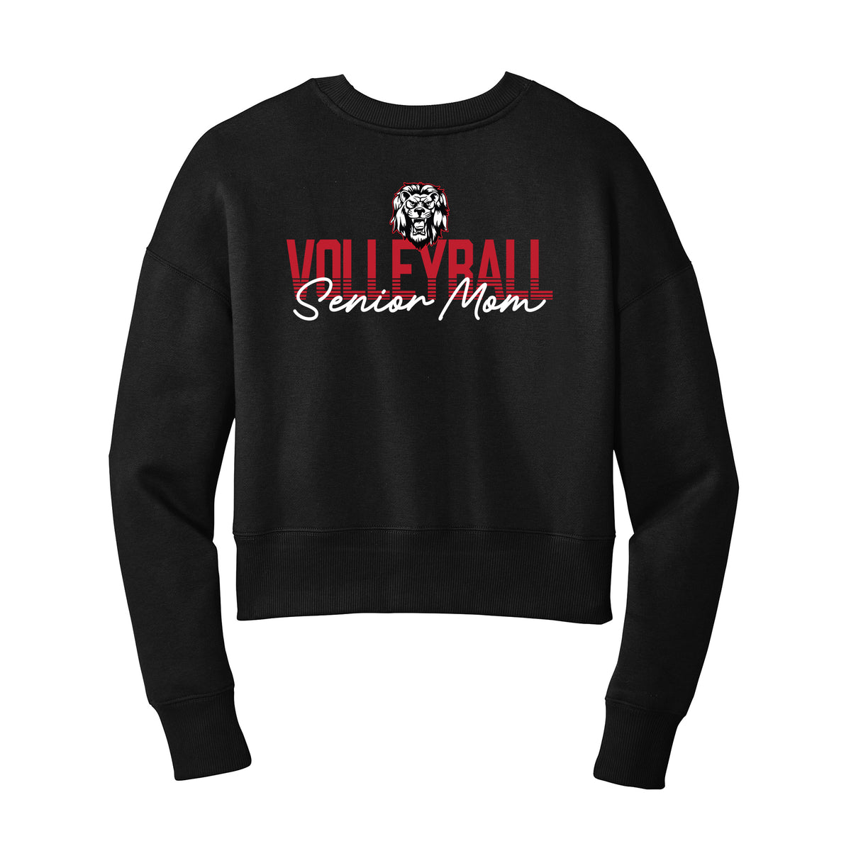 Lions Senior Volleyball Mom Cropped Crewneck Sweatshirt