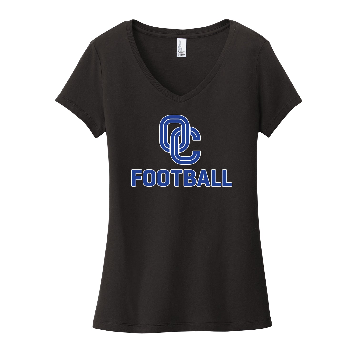 OC Football Stacked Women's V-Neck Tee