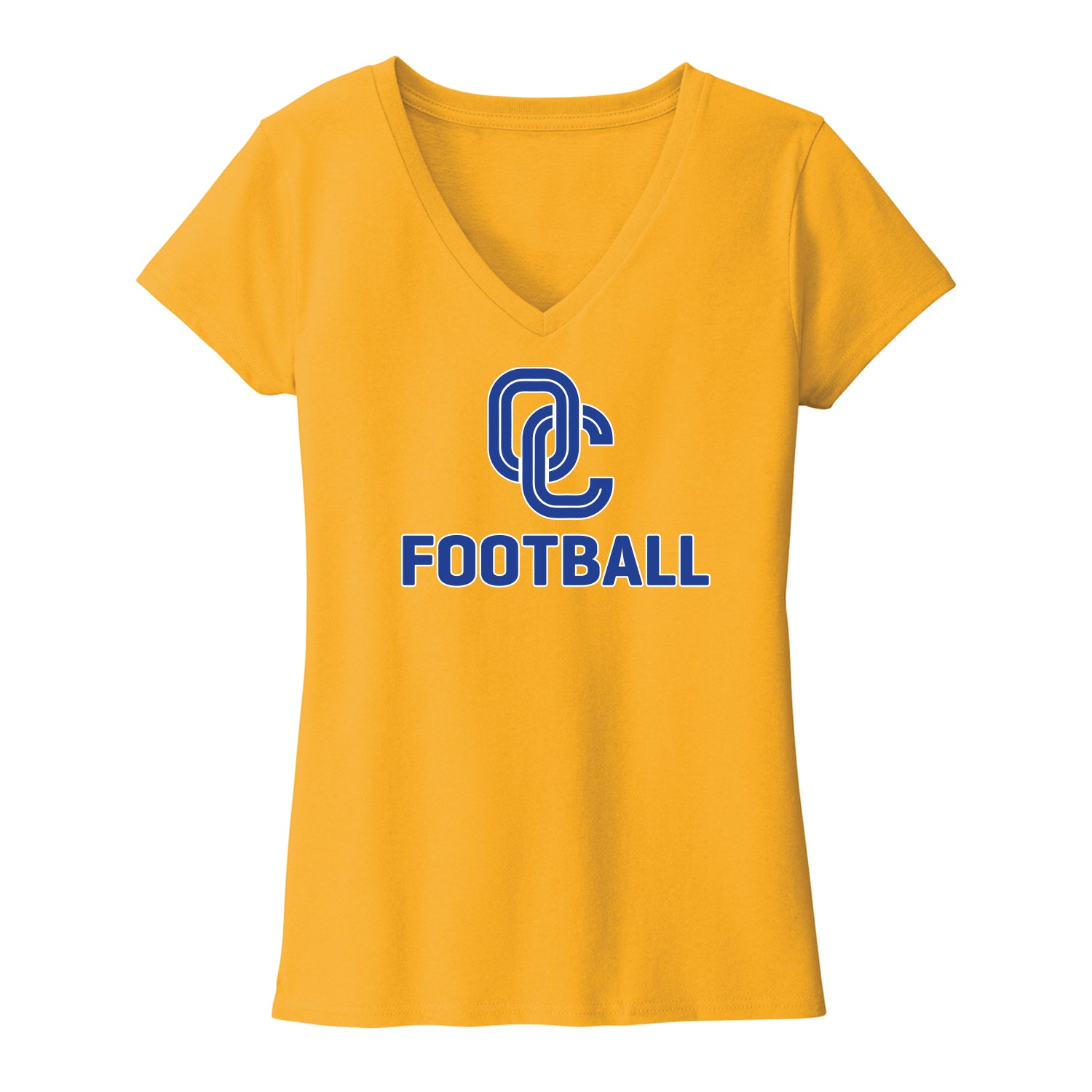OC Football Stacked Women's V-Neck Tee