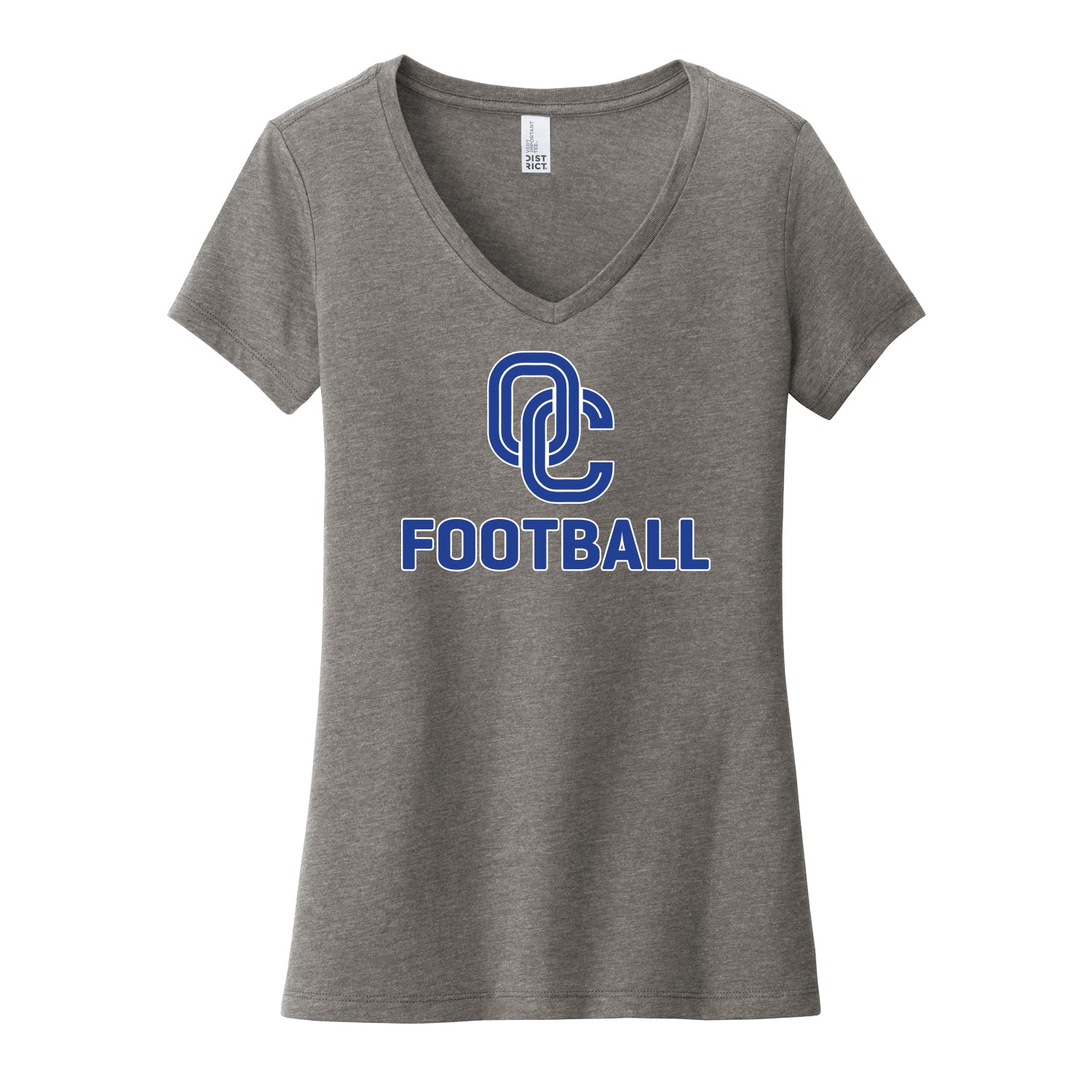 OC Football Stacked Women's V-Neck Tee