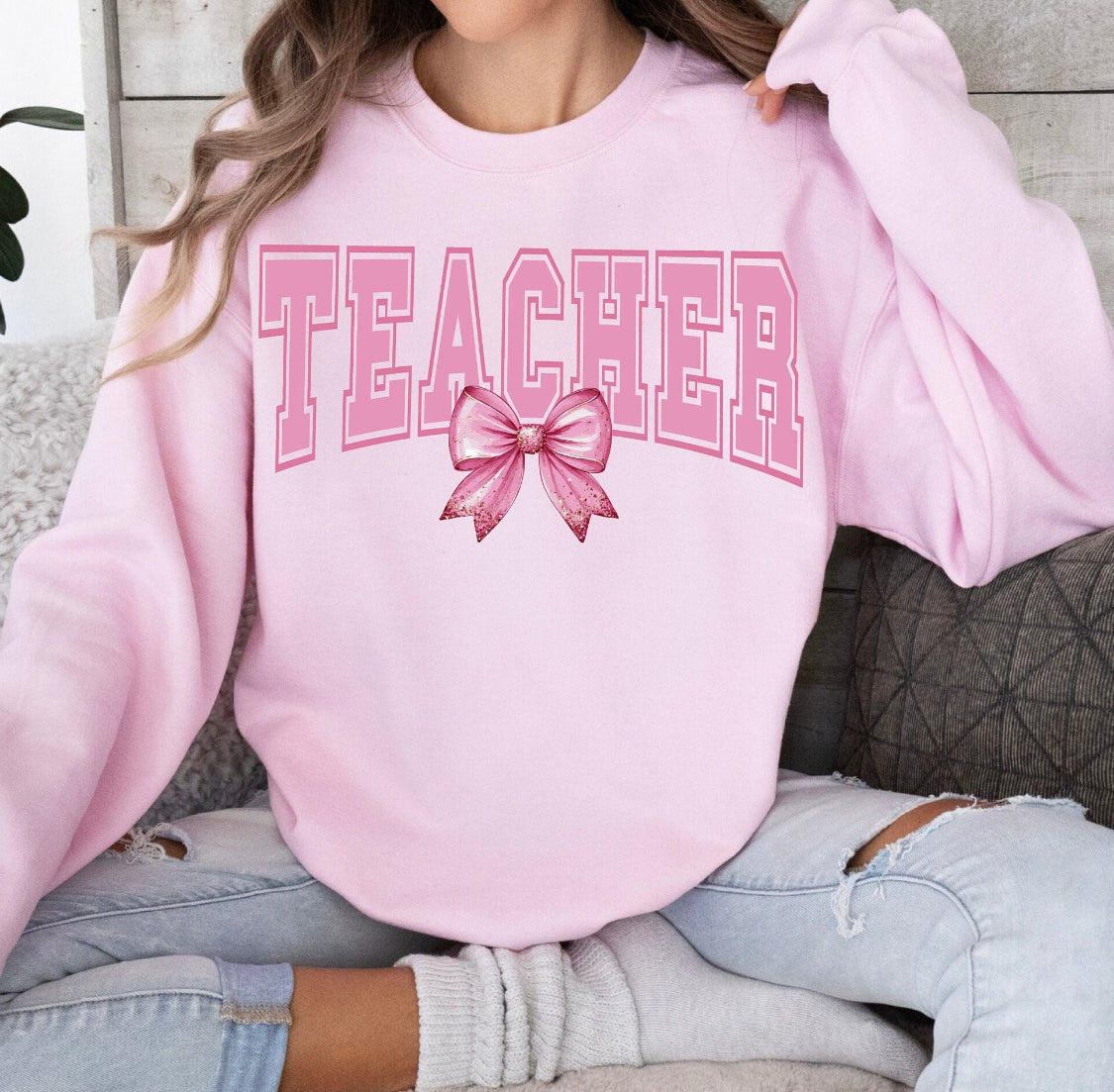 Teacher Bow Unisex Crewneck Sweatshirt