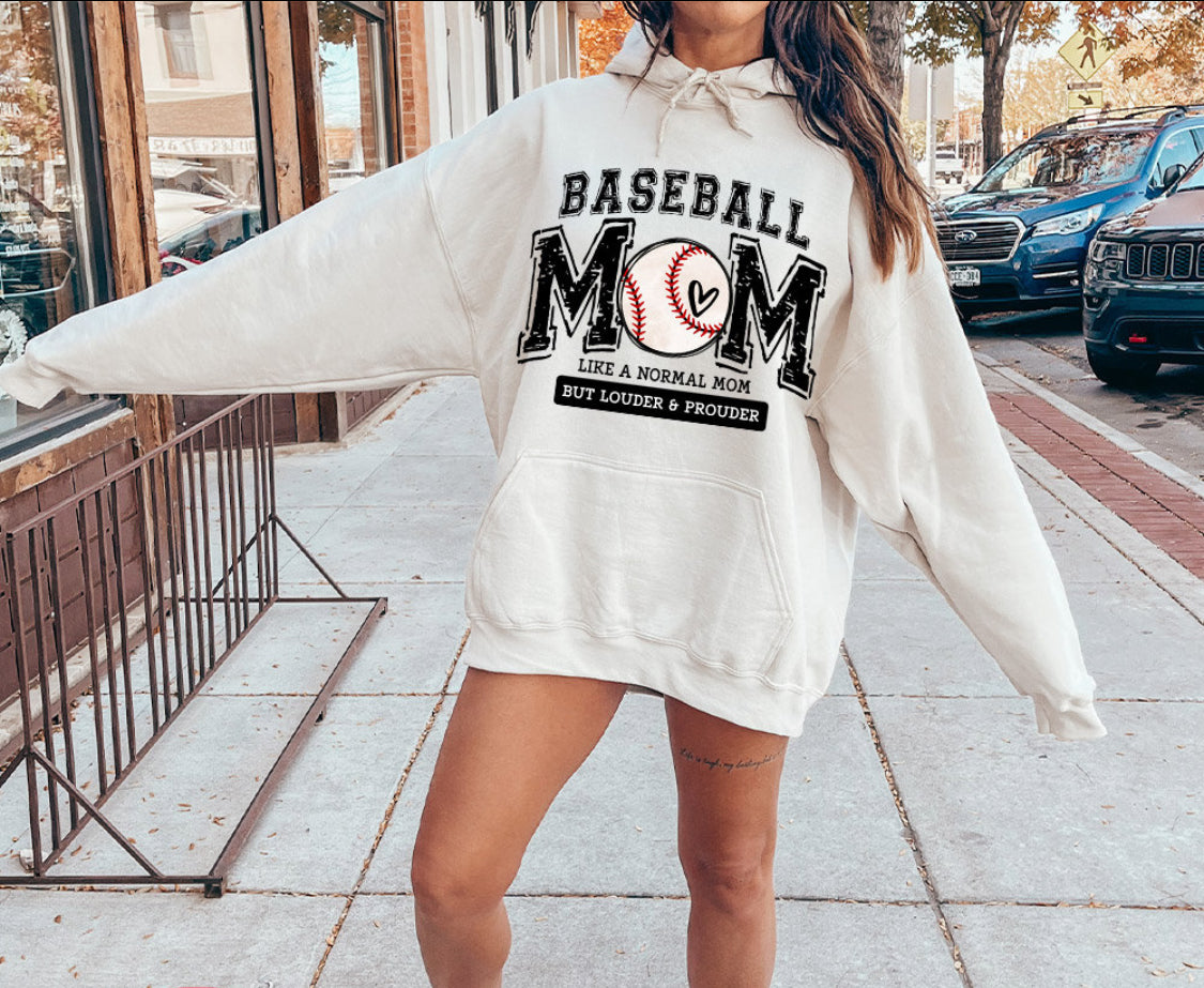 Baseball Mom Louder and Prouder Hoodie