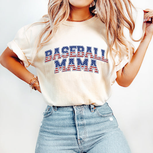 Patriotic Baseball Mama Unisex Tee