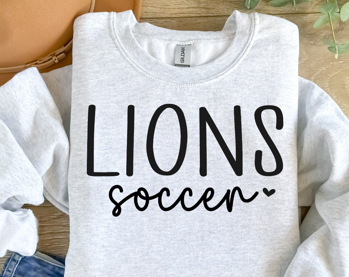 Lions Soccer w/ Heart Crewneck Sweatshirt