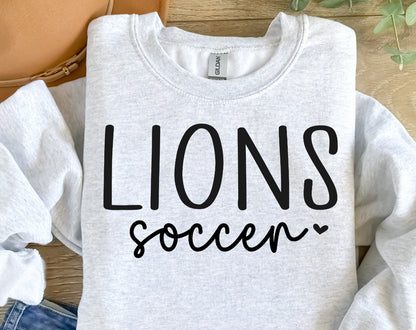 Lions Soccer w/ Heart Crewneck Sweatshirt