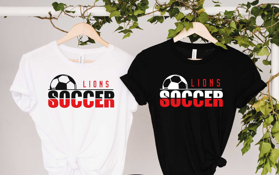 2 Color Lions Soccer Unisex Tee