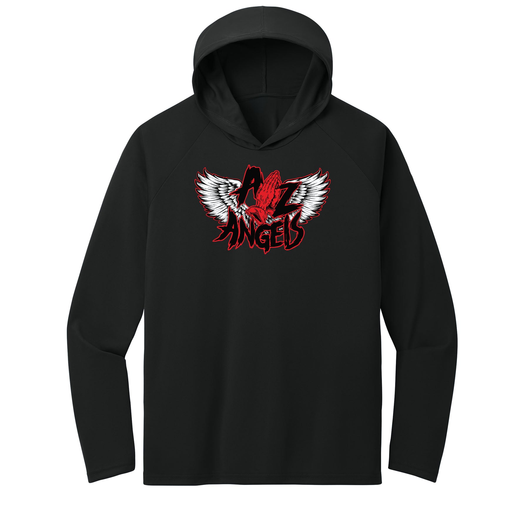 AZ Angels Wings Performance Hooded Long Sleeve Tee