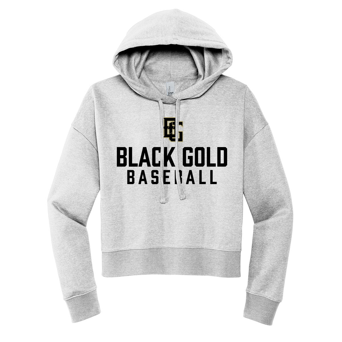 Black Gold Baseball Cropped Hoodie