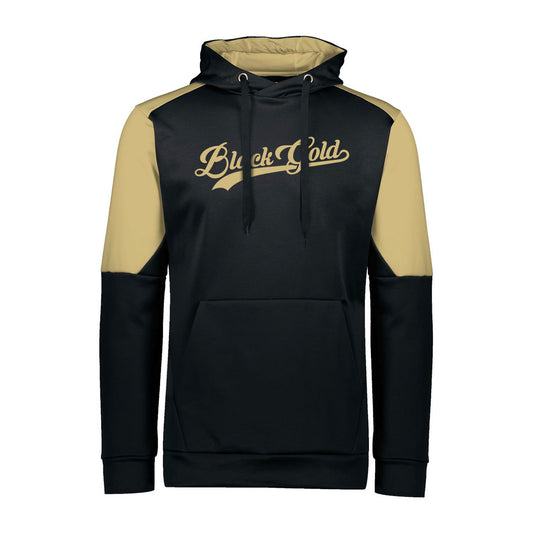 Black Gold Script Colorblock Hoodie