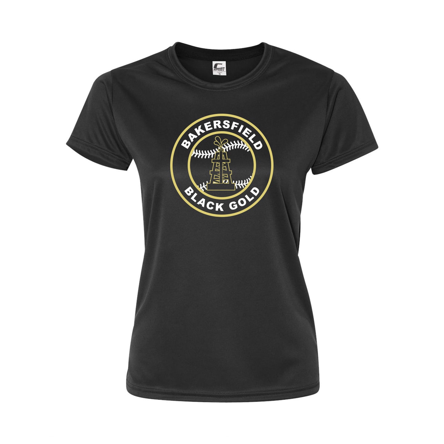 Black Gold Baseball Seal Womens Dri Fit Tee