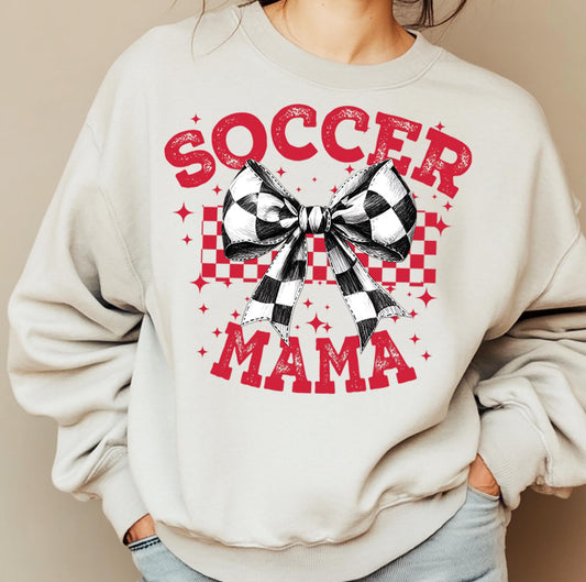 Soccer Mama w/ Bow Crewneck Sweatshirt