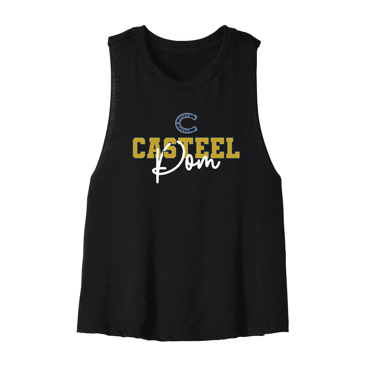 Casteel Pom Cropped Racerback Tank