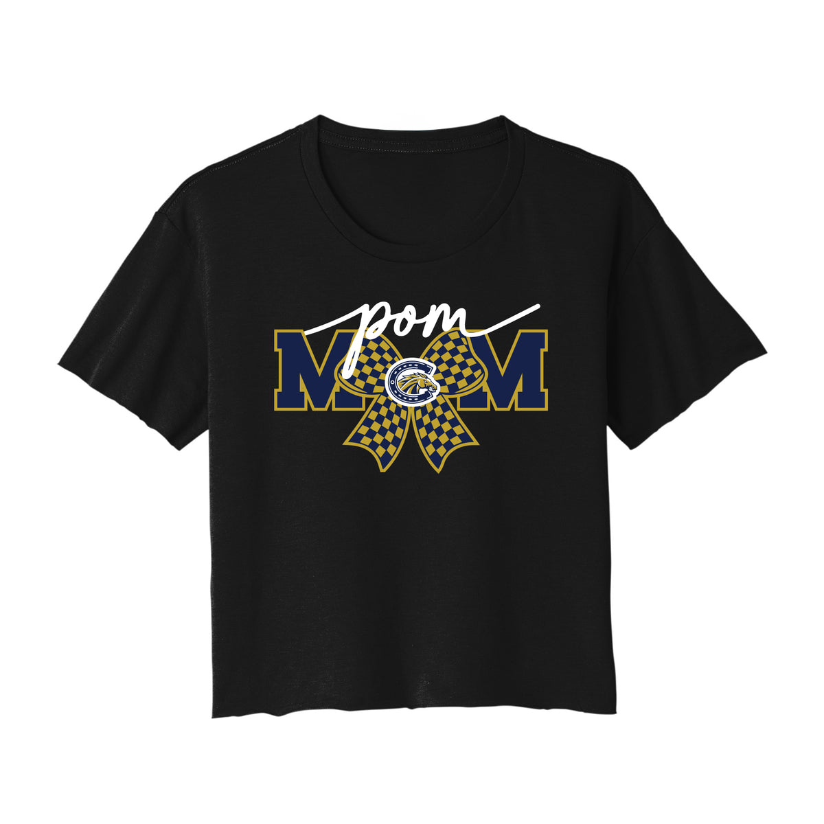 Casteel Pom Mom Bow Cropped Tee