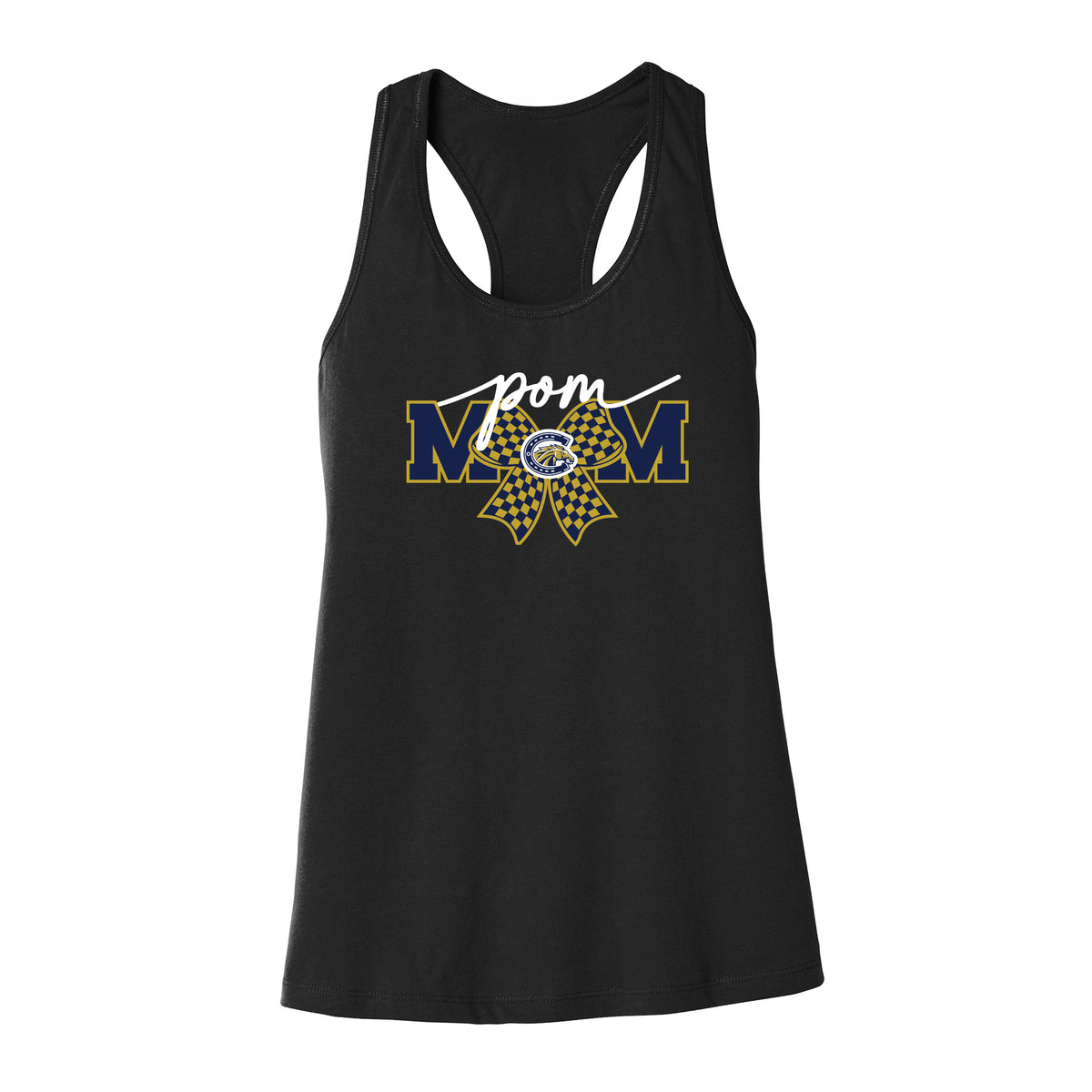 Casteel Pom Mom Bow Racerback Tank