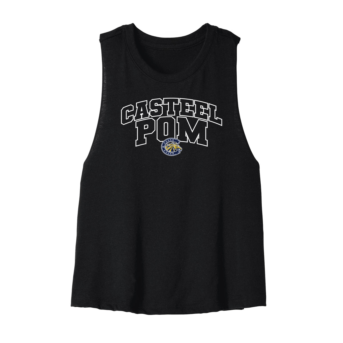 Casteel Pom Outline Cropped Racerback Tank