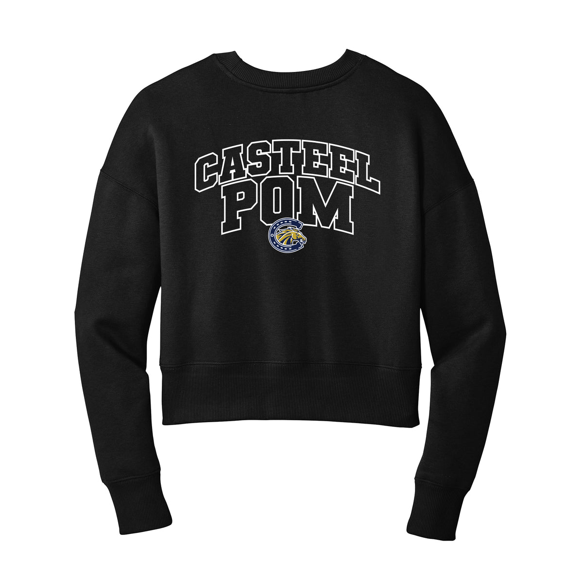 Casteel Pom Outline Cropped Crewneck Sweatshirt