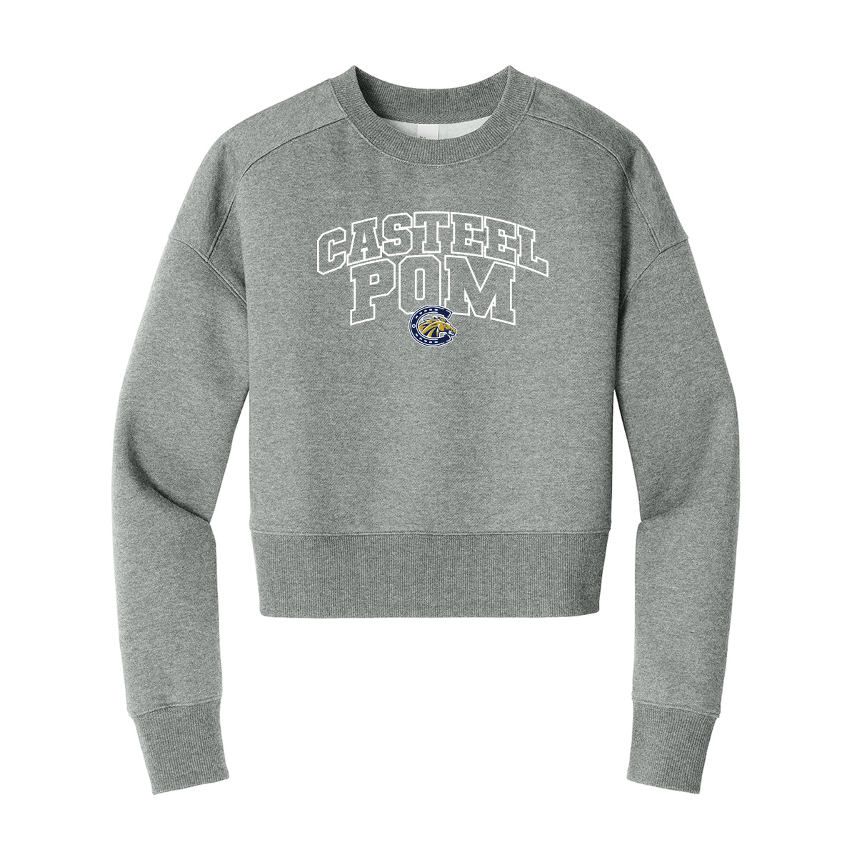 Casteel Pom Outline Cropped Crewneck Sweatshirt
