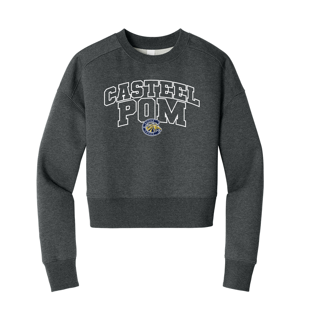 Casteel Pom Outline Cropped Crewneck Sweatshirt