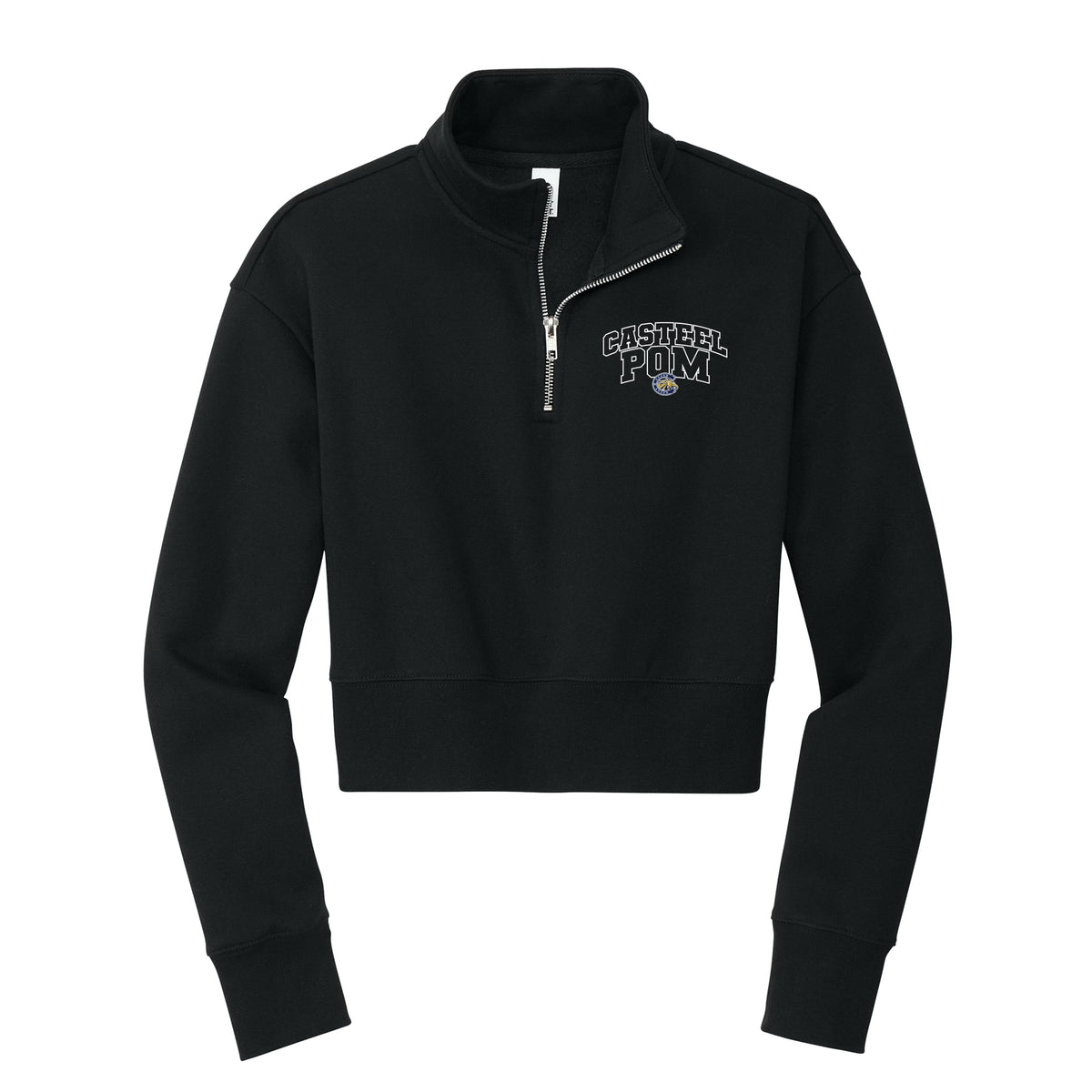 Casteel Pom Outline Cropped 1/4 Zip Fleece