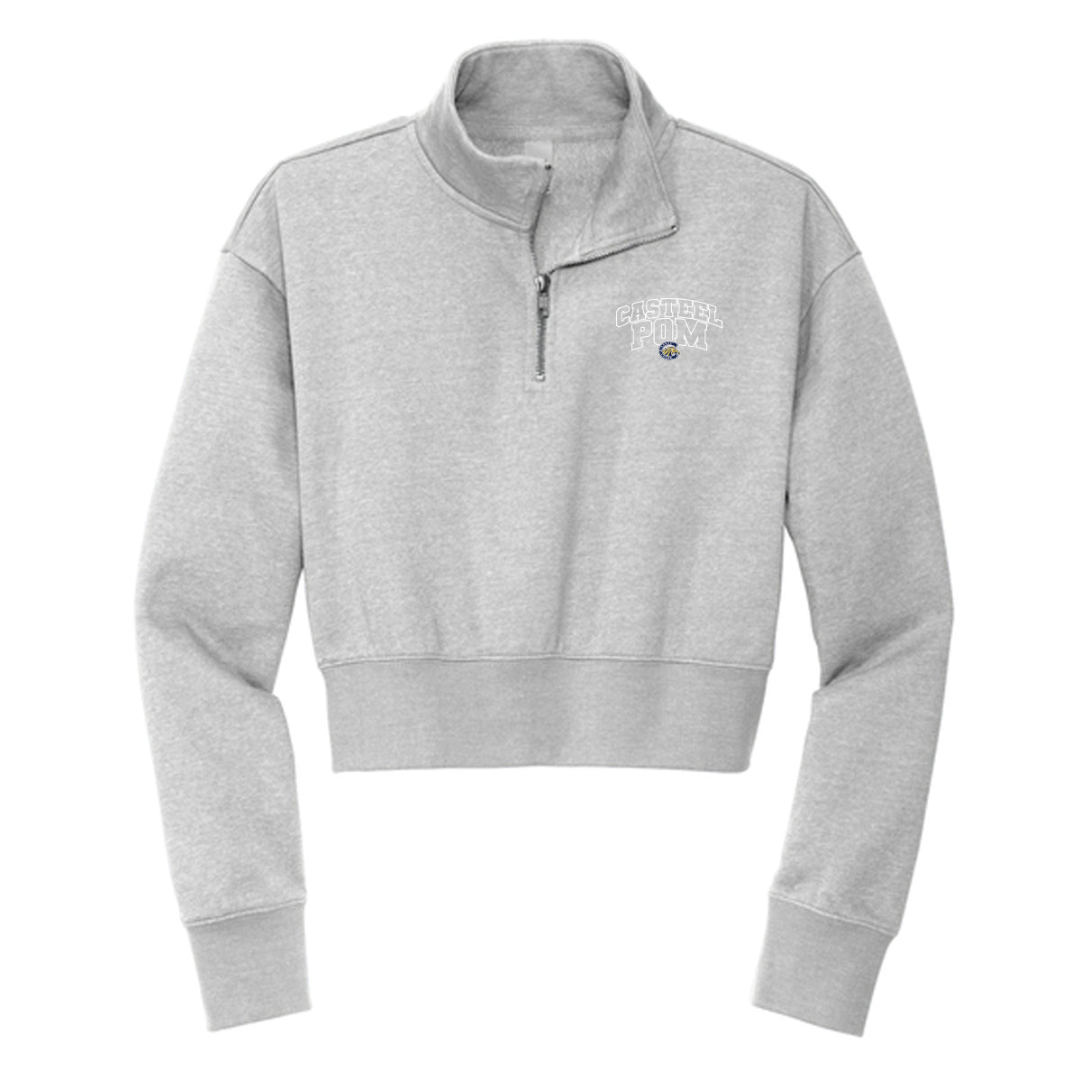 Casteel Pom Outline Cropped 1/4 Zip Fleece