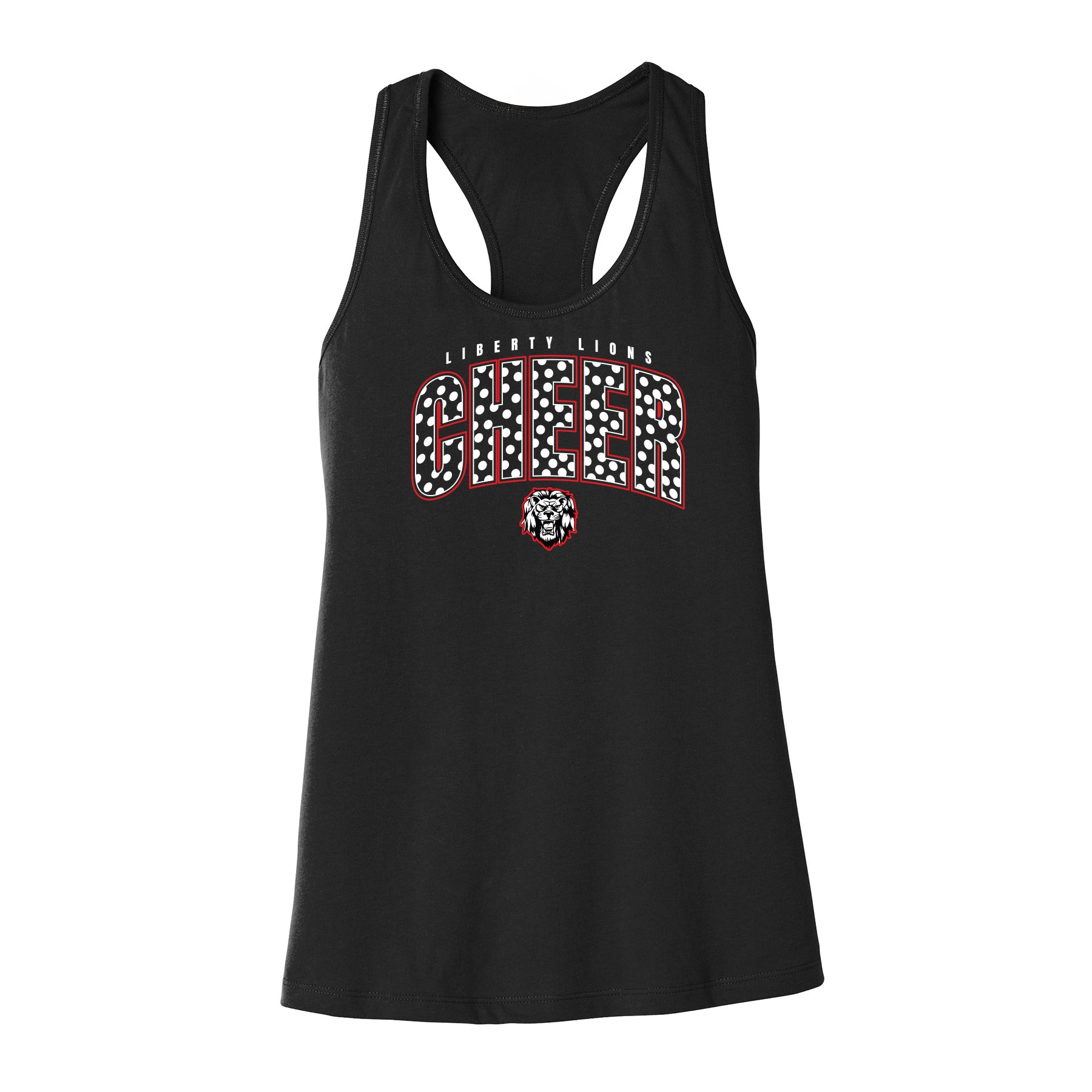 Liberty Cheer Polka Dot Racerback Tank