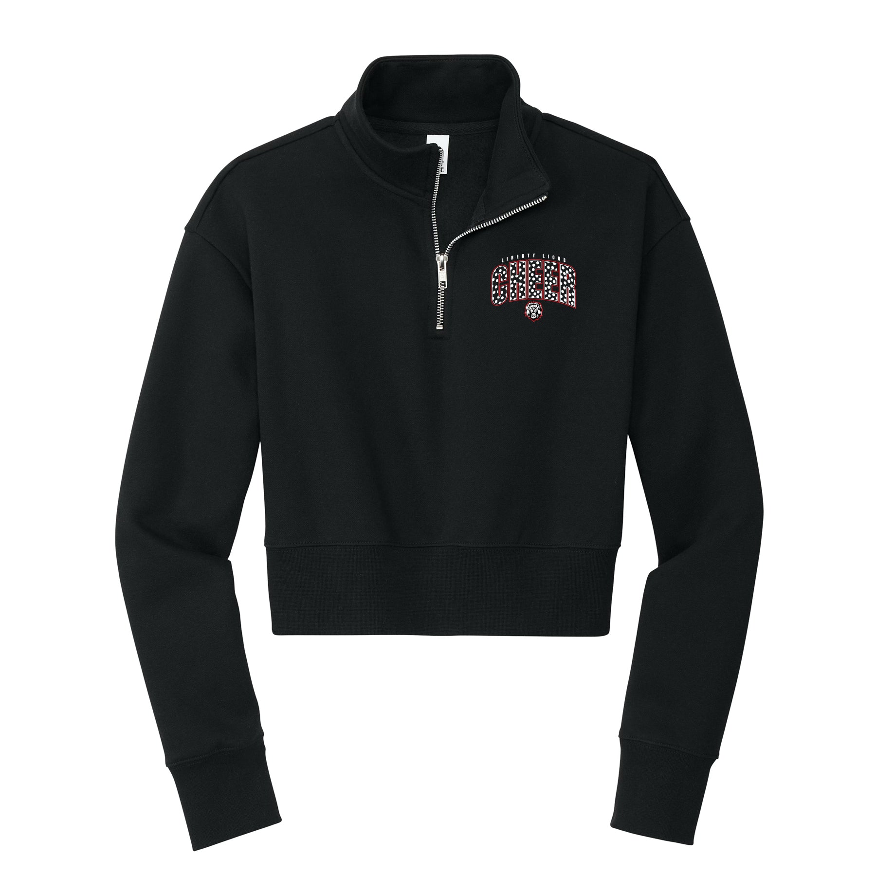 Liberty Cheer Polka Dot Cropped 1/4 Zip Fleece