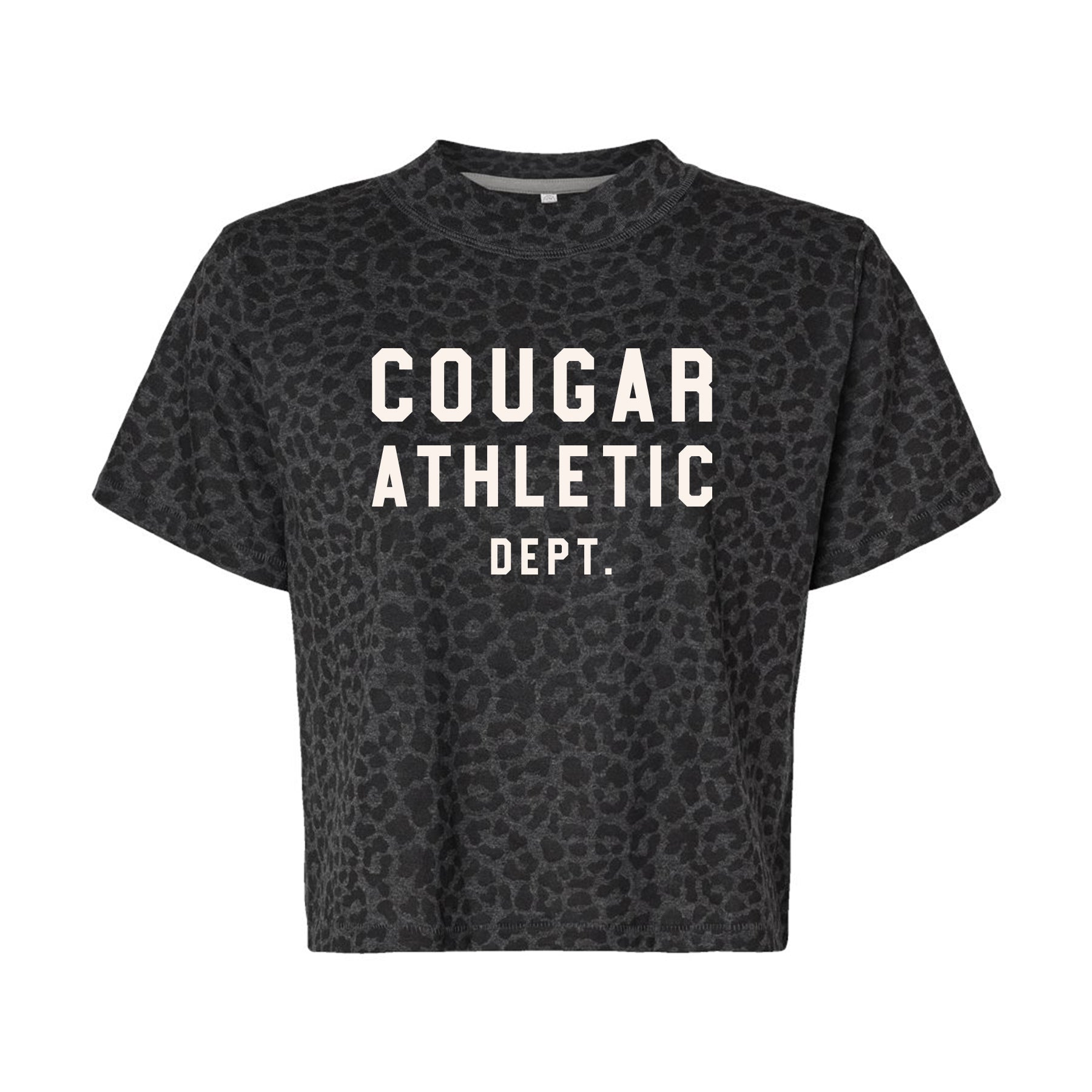 Cougar Athletics Leopard Cropped Boxy Tee