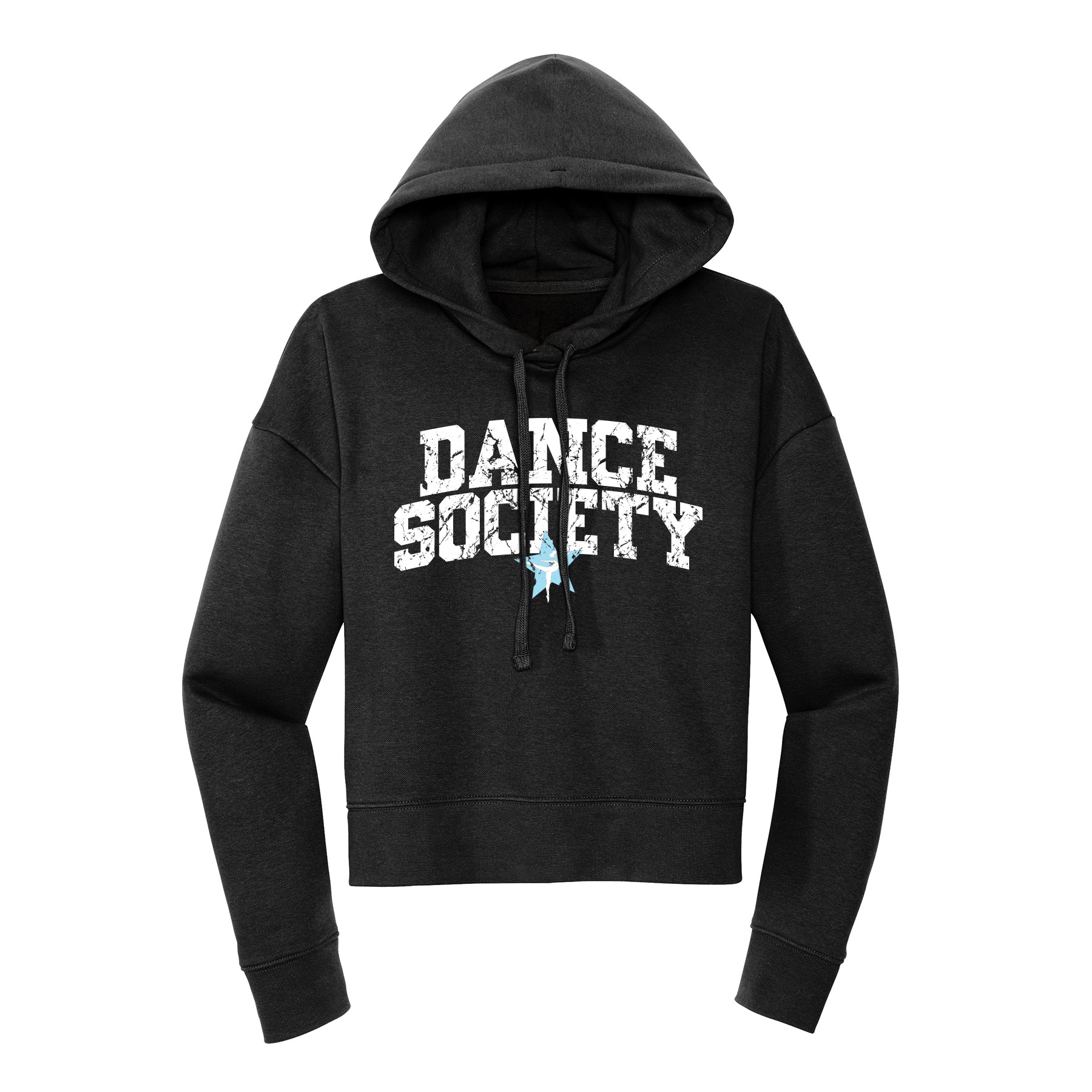 Dance Society Distressed Cropped Hoodie