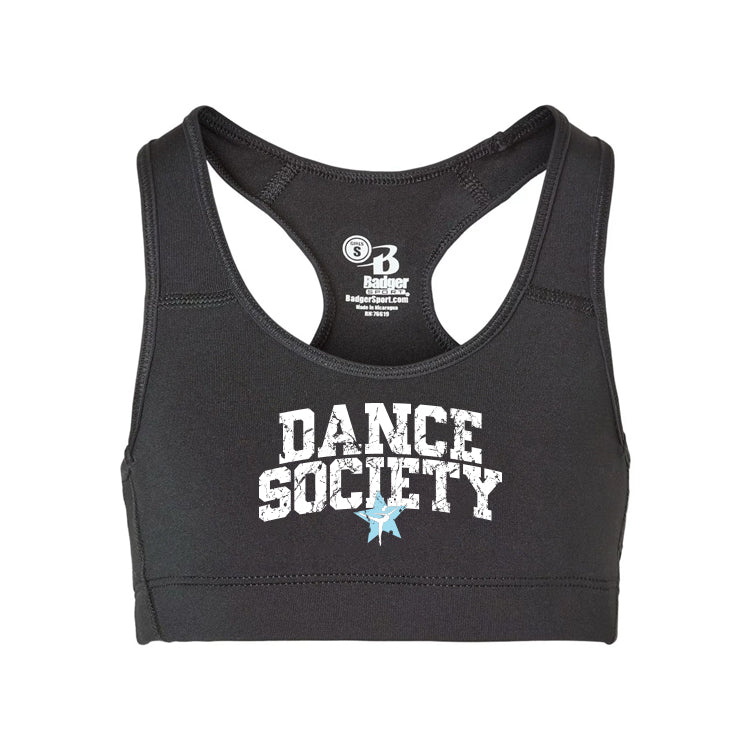 Dance Society Distressed Badger Girls B-Sport Bra Top Sports Bra Top