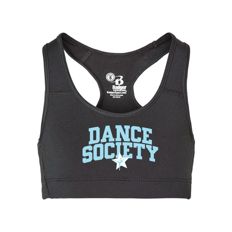 Dance Society Curved Badger Girls B-Sport Bra Top Sports Bra Top