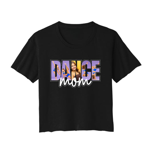 Custom Photo and Rhinestone Dance Mom Cropped Tee