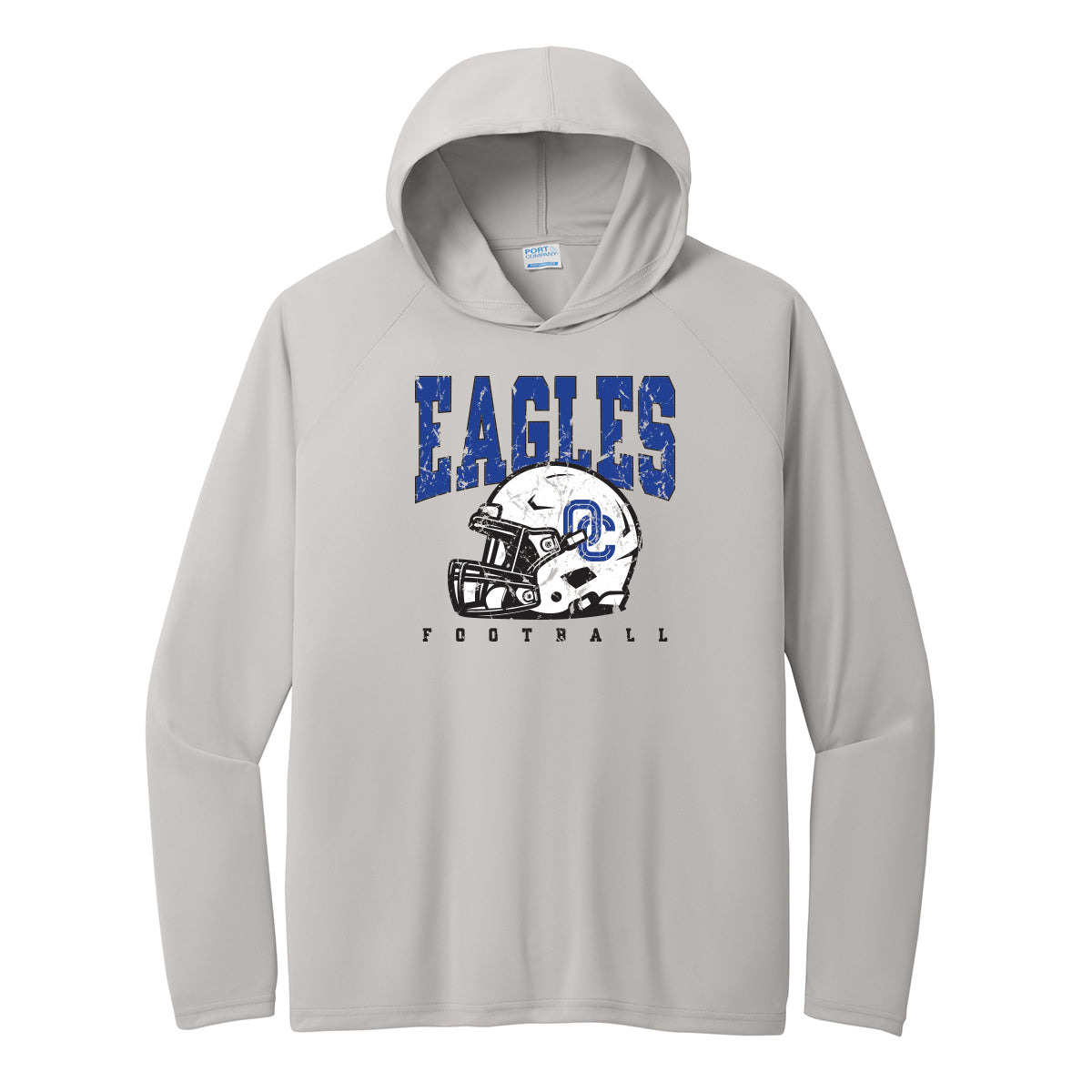 Eagles Helmet Performance Hooded Long Sleeve Tee