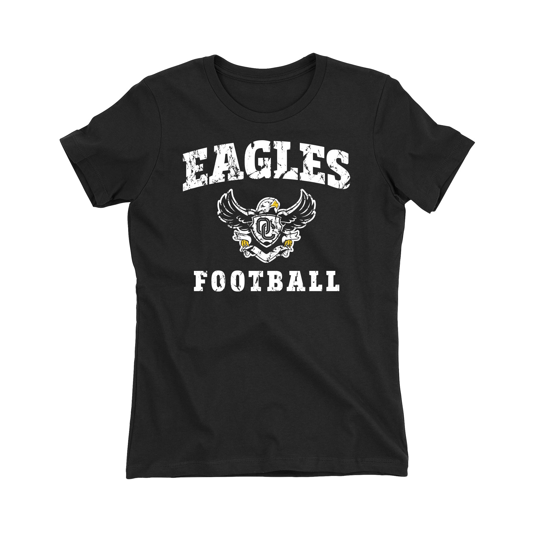 Eagles Football Distressed Women's Fitted Tee