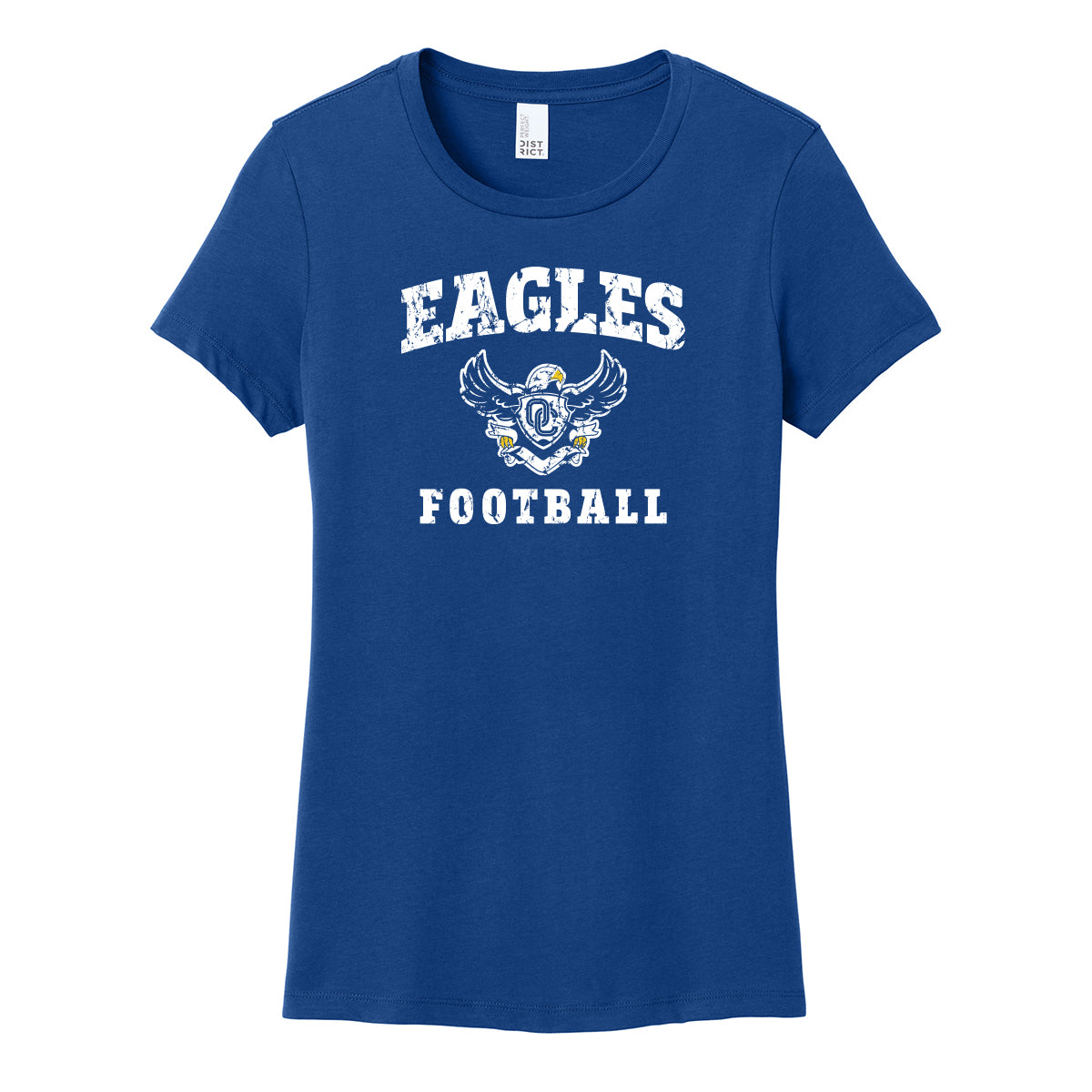 Eagles Football Distressed Women's Fitted Tee
