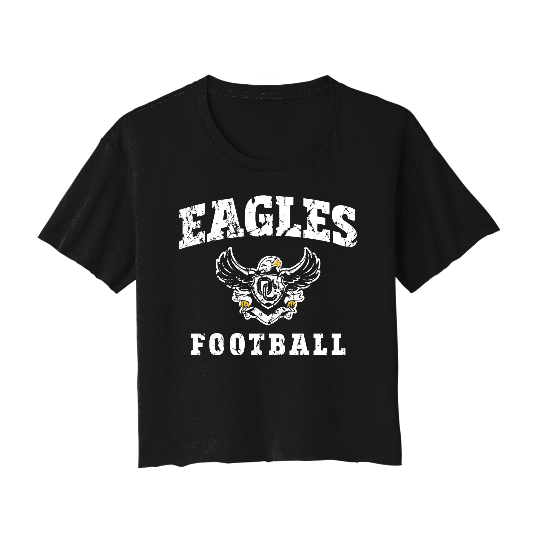 Eagles Football Distressed Cropped Tee