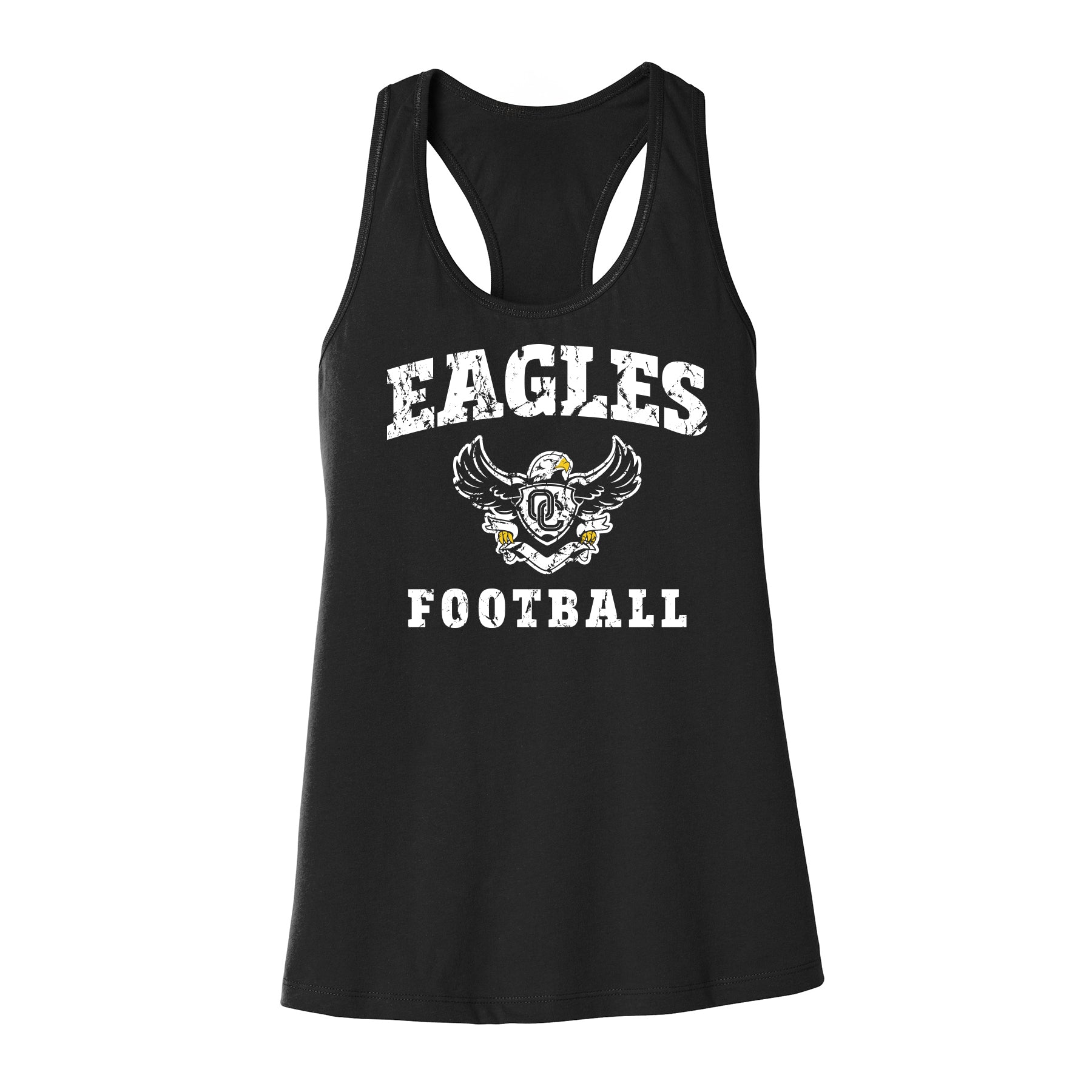 Eagles Football Distressed Racerback Tank