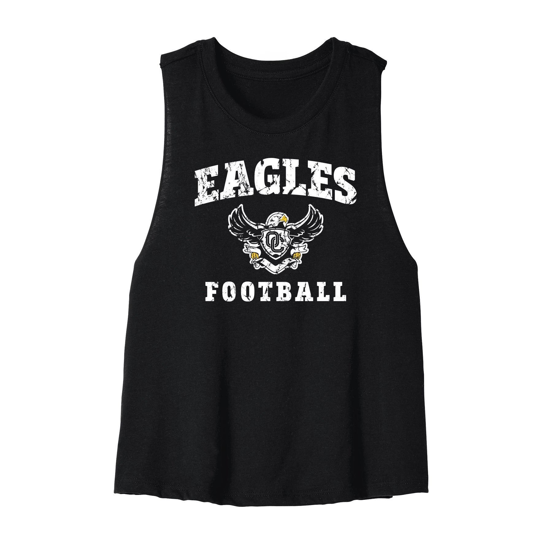 Eagles Football Distressed Women's Cropped Tank