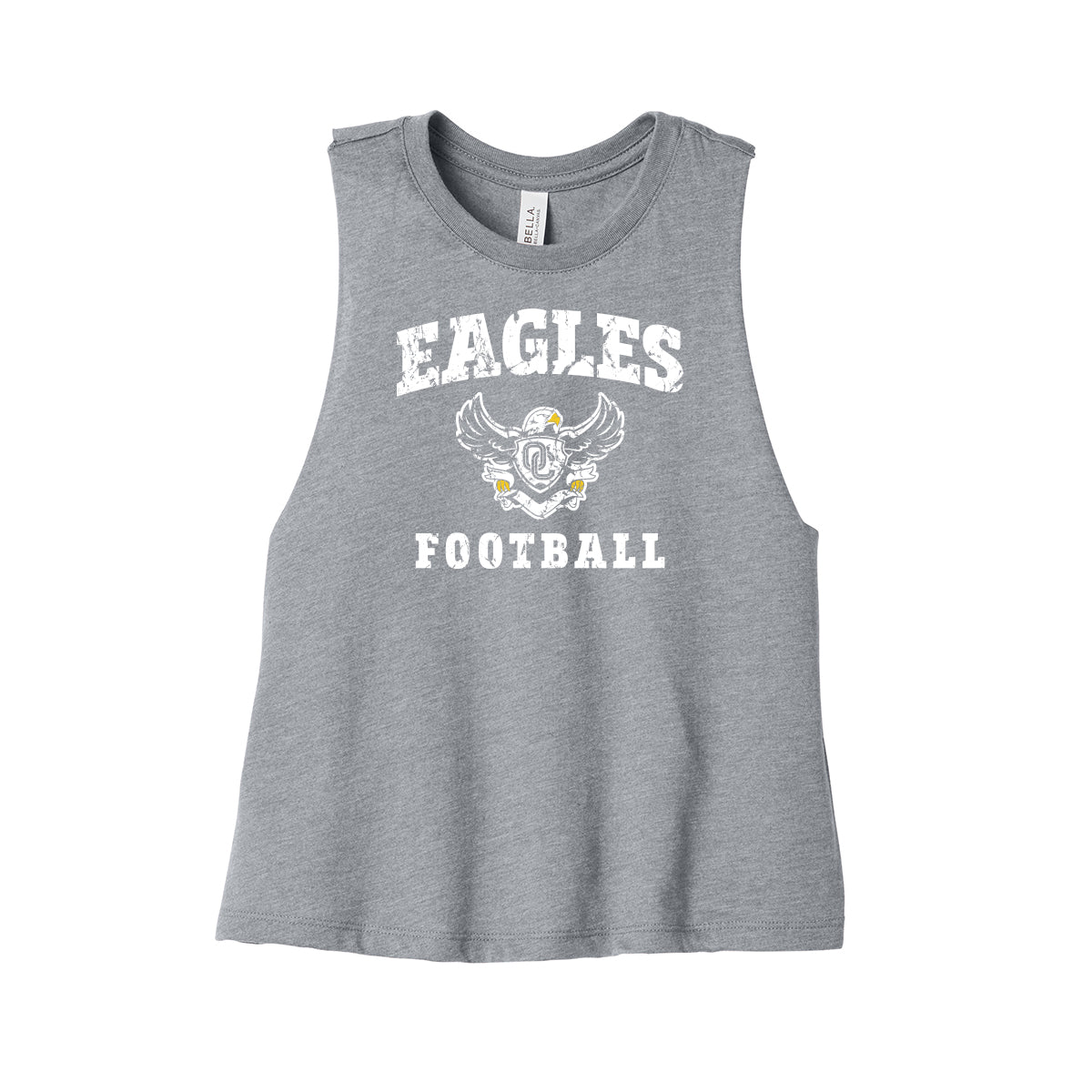 Eagles Football Distressed Women's Cropped Tank