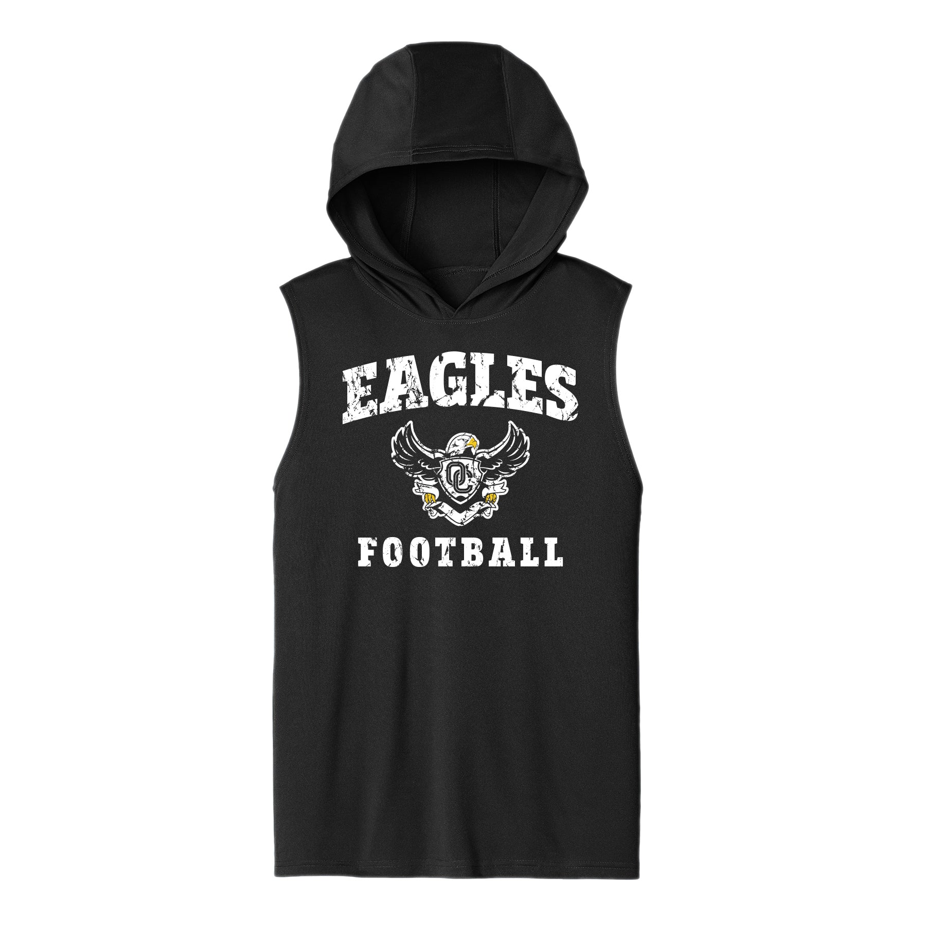 Eagles Football Distressed Unisex Dri Fit Hooded Tank