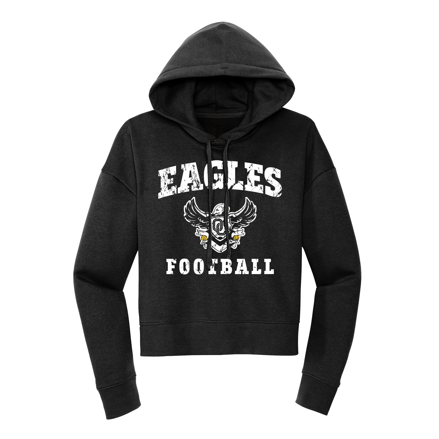 Eagles Football Distressed Cropped Hoodie