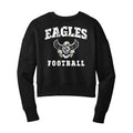 Eagles Football Distressed Cropped Crewneck Sweatshirt